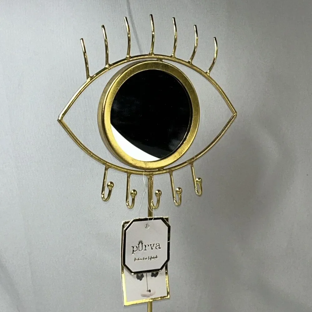 Purva Magic Eye Golden Jewelry Mirror Display New With Tags Marble Base
